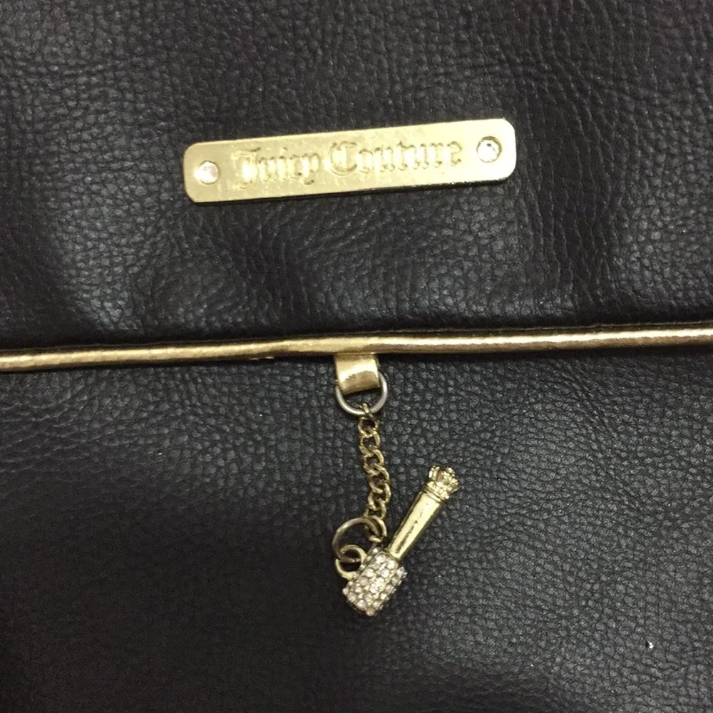 Juicy Couture Black and Pink Backpack Purse Bag